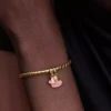 Rosa teilbarer Dangle Charm „Mutter & Tochter“ mit 14-karätiger Vergoldung Rosa teilbarer Dangle Charm „Mutter & Tochter“ mit 14-karätiger Vergoldung