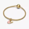 Rosa teilbarer Dangle Charm „Mutter & Tochter“ mit 14-karätiger Vergoldung Rosa teilbarer Dangle Charm „Mutter & Tochter“ mit 14-karätiger Vergoldung