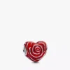 Rose Heart Charm aus Sterlingsilber Rose Heart Charm aus Sterlingsilber