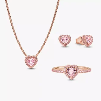 Roségold-Set „Heart to Heart“ (3-teilig)
