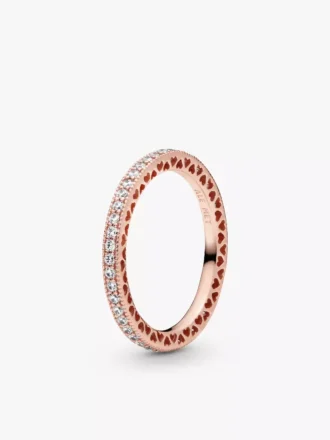 Sparkle & Hearts Ring, 14 Karat Roségold-Beschichtung