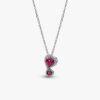 Rote Halo Hearts-Anhänger-Halskette – Sterlingsilber Rote Halo Hearts-Anhänger-Halskette – Sterlingsilber