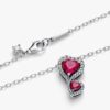 Rote Halo Hearts-Anhänger-Halskette – Sterlingsilber Rote Halo Hearts-Anhänger-Halskette – Sterlingsilber