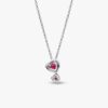 Rote Halo Hearts-Anhänger-Halskette – Sterlingsilber Rote Halo Hearts-Anhänger-Halskette – Sterlingsilber