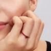 Roter Chakra-Herzring aus Sterlingsilber Roter Chakra-Herzring aus Sterlingsilber