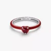 Roter Chakra-Herzring aus Sterlingsilber Roter Chakra-Herzring aus Sterlingsilber