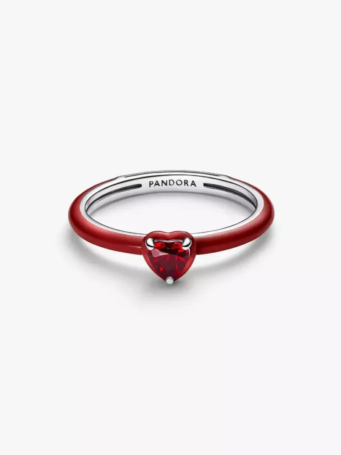 Roter Chakra-Herzring aus Sterlingsilber Roter Chakra-Herzring aus Sterlingsilber