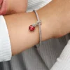 Roter Marienkäfer-Dangle Charm aus Sterlingsilber