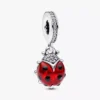 Roter Marienkäfer-Dangle Charm aus Sterlingsilber
