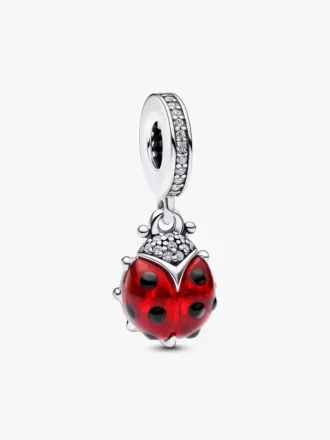 Roter Marienkäfer-Dangle Charm aus Sterlingsilber