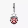 Roter Marienkäfer-Dangle Charm aus Sterlingsilber