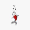 Roter Murano Glass-Koi-Fisch-Mini-Dangle Charm – Sterlingsilber