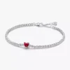 Tennisarmband „Red Sparkling Heart“ aus Sterlingsilber Tennisarmband „Red Sparkling Heart“ aus Sterlingsilber