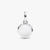 Rotes Mini-Medaillon-Charm aus Murano Glass – gravierbar – Sterlingsilber