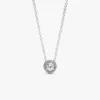 Runde Halo-Halskette aus Sterlingsilber Runde Halo-Halskette aus Sterlingsilber