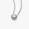 Runde Halo-Halskette aus Sterlingsilber Runde Halo-Halskette aus Sterlingsilber