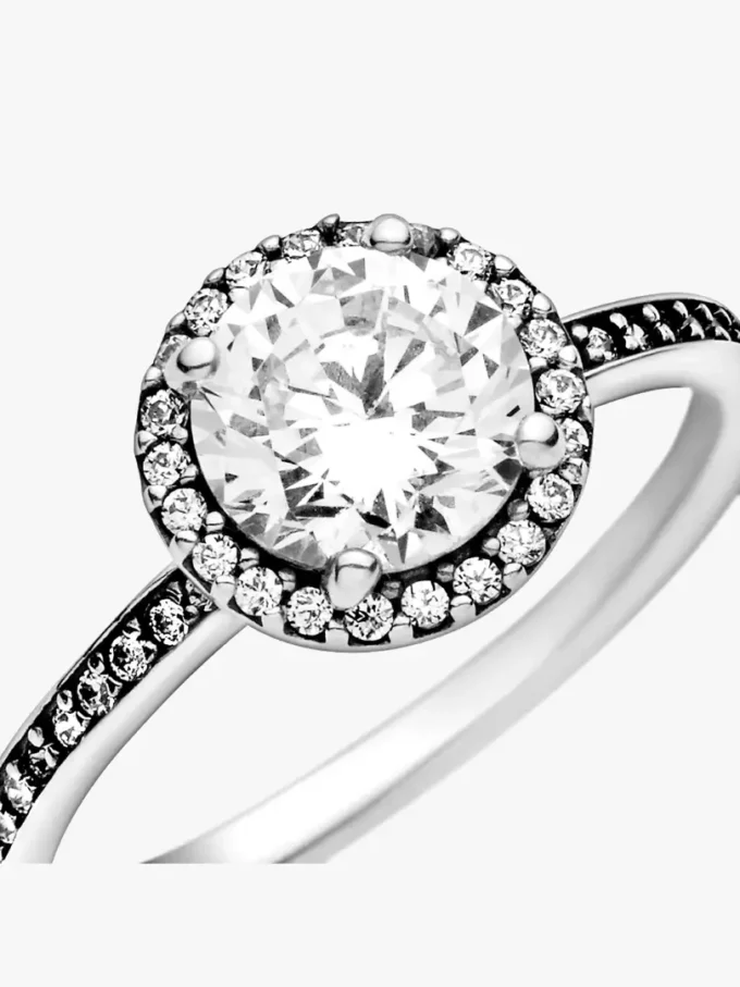 Runder funkelnder Ring aus Sterlingsilber Runder funkelnder Ring aus Sterlingsilber