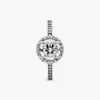 Runder funkelnder Ring aus Sterlingsilber Runder funkelnder Ring aus Sterlingsilber