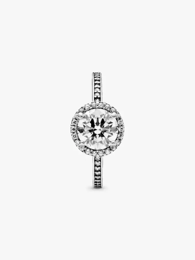 Runder funkelnder Ring aus Sterlingsilber Runder funkelnder Ring aus Sterlingsilber
