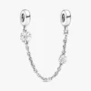 Safety Chain mit Gänseblümchen-Charm aus Sterlingsilber Safety Chain mit Gänseblümchen-Charm aus Sterlingsilber