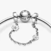 Safety Chain mit Gänseblümchen-Charm aus Sterlingsilber Safety Chain mit Gänseblümchen-Charm aus Sterlingsilber