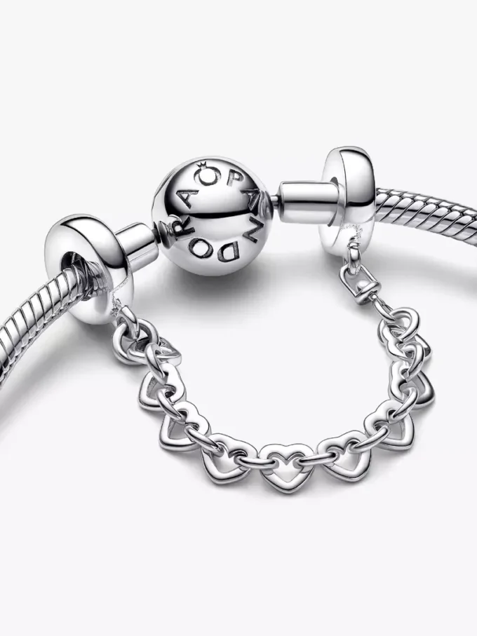 Safety Chain „Verbundene Herzen“ aus Sterlingsilber Safety Chain „Verbundene Herzen“ aus Sterlingsilber
