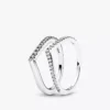 Schimmernder Wishbone Ring, 2er-Set