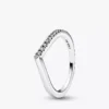 Schimmernder Wishbone Ring, 2er-Set