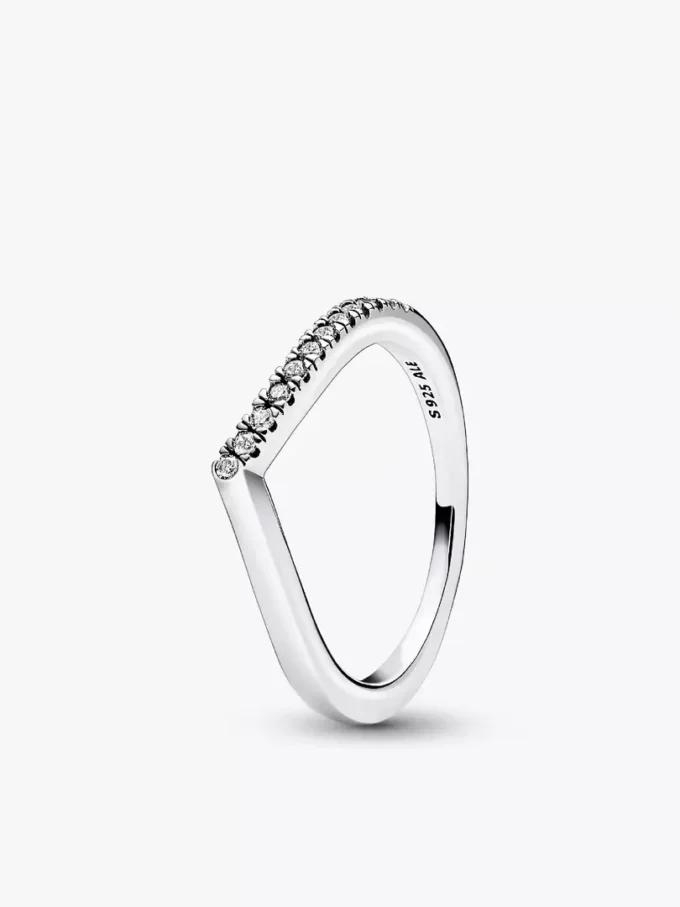 Schimmernder Wishbone Ring, 2er-Set
