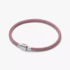 Schimmerndes rosa Kordelarmband aus Sterlingsilber Schimmerndes rosa Kordelarmband aus Sterlingsilber