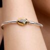 Schlangenverschluss- und Kettenarmband – Sterlingsilber, 14-karätig vergoldet Schlangenverschluss- und Kettenarmband – Sterlingsilber, 14-karätig vergoldet