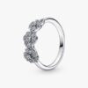 SCHLUSSSALE – Dreifacher Stiefmütterchen-Blumenring – Sterlingsilber