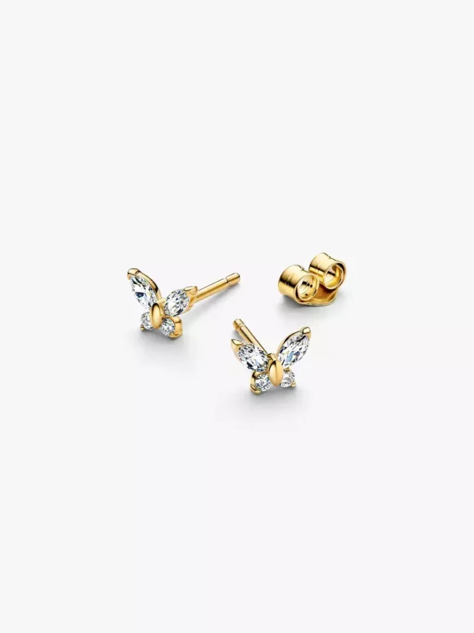 Schmetterlings-Ohrringe, 14 Karat vergoldet Schmetterlings-Ohrringe, 14 Karat vergoldet