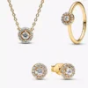 Schmuckset „Golden Pave Halo“ (3-teilig) Schmuckset „Golden Pave Halo“ (3-teilig)