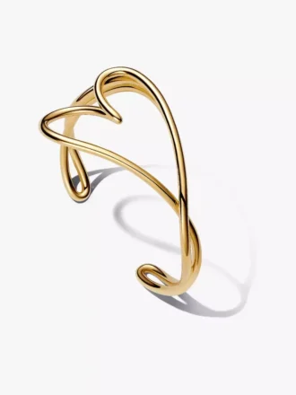 Bangle in organischer Herzform, 14-karätig vergoldet
