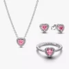 Schmuckset mit rosa Herzen, 3-teilig Schmuckset mit rosa Herzen, 3-teilig