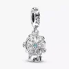 Schneeflocken-Schneekugel-Dangle Charm aus Sterlingsilber Schneeflocken-Schneekugel-Dangle Charm aus Sterlingsilber