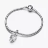 Schneeflocken-Schneekugel-Dangle Charm aus Sterlingsilber Schneeflocken-Schneekugel-Dangle Charm aus Sterlingsilber
