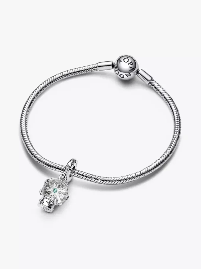 Schneeflocken-Schneekugel-Dangle Charm aus Sterlingsilber Schneeflocken-Schneekugel-Dangle Charm aus Sterlingsilber
