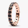 Schwarzer, funkelnder Eternity-Ring mit 14-karätiger Roségoldbeschichtung Schwarzer, funkelnder Eternity-Ring mit 14-karätiger Roségoldbeschichtung