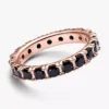 Schwarzer, funkelnder Eternity-Ring mit 14-karätiger Roségoldbeschichtung Schwarzer, funkelnder Eternity-Ring mit 14-karätiger Roségoldbeschichtung