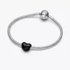 Schwarzer Herz-Charm aus Sterlingsilber Schwarzer Herz-Charm aus Sterlingsilber