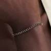 Schwarzes, funkelndes Tennisarmband, 14 Karat Roségold-Beschichtung Schwarzes, funkelndes Tennisarmband, 14 Karat Roségold-Beschichtung