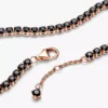 Schwarzes, funkelndes Tennisarmband, 14 Karat Roségold-Beschichtung Schwarzes, funkelndes Tennisarmband, 14 Karat Roségold-Beschichtung