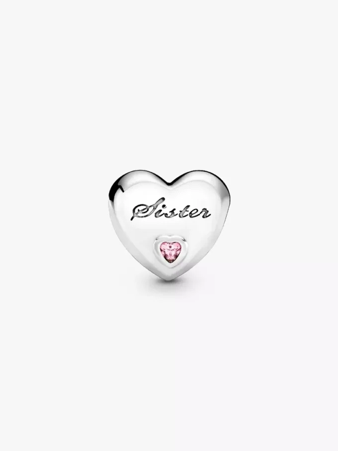 Schwester-Herz-Charm aus Sterlingsilber Schwester-Herz-Charm aus Sterlingsilber