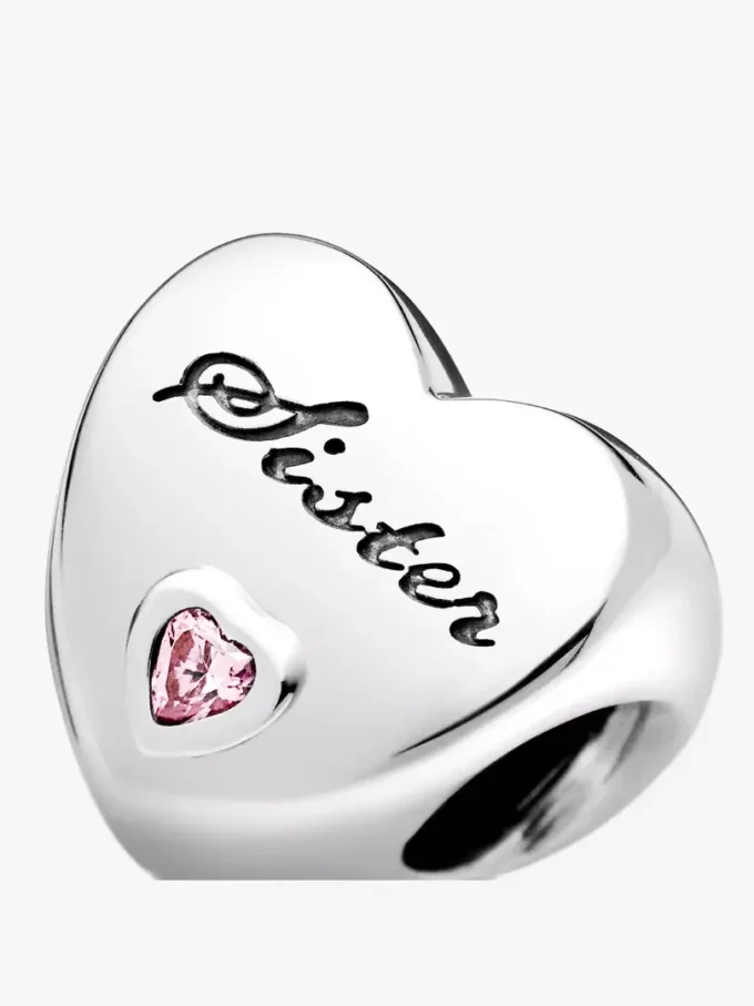Schwester-Herz-Charm aus Sterlingsilber Schwester-Herz-Charm aus Sterlingsilber
