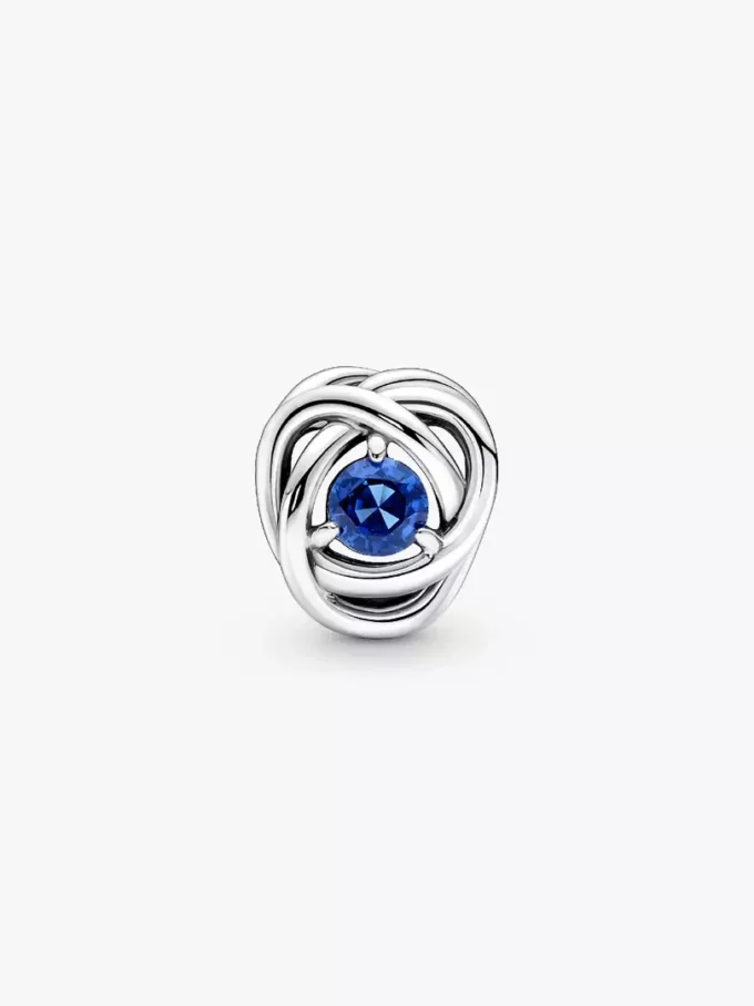 September Blue Eternity Circle Charm, Sterlingsilber September Blue Eternity Circle Charm, Sterlingsilber