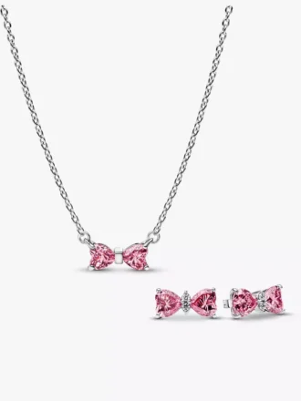 Set aus Halskette und Ohrringen mit Schleifenmotiv, 2er-Set