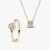 Set aus Halskette und Ring mit laborgezüchteten Diamanten in Zargenfassung – 2er-Set Set aus Halskette und Ring mit laborgezüchteten Diamanten in Zargenfassung – 2er-Set