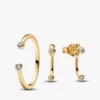 Set aus offenen Ohrringen und Ringen mit im Labor gezüchteten Diamanten, 2er-Set Set aus offenen Ohrringen und Ringen mit im Labor gezüchteten Diamanten, 2er-Set